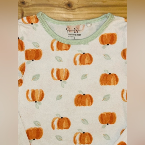 Jessica Simpson Pumpkin Pajama Set Girls size 8 - Picture 10 of 12